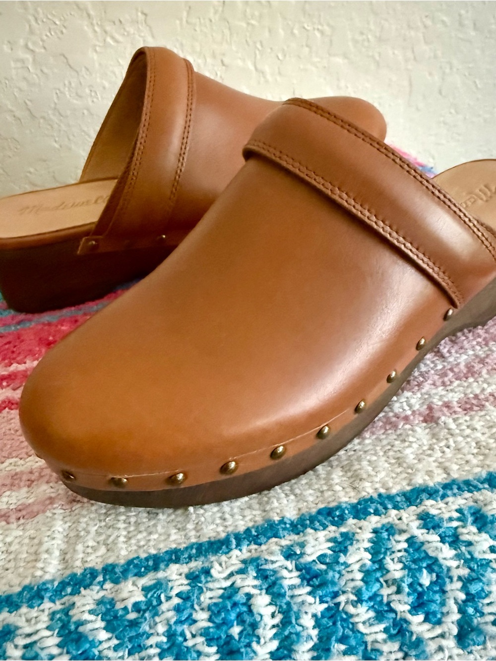 Madewell The Cecily Clog in Oiled Leather Size 6.5 English Saddle NWOB $168 - Picture 10 of 16